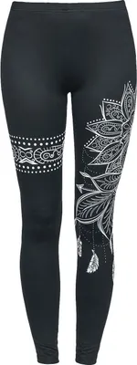 Produktbild von Gothicana by EMP Damen schwarze Leggings mit Mandala-Print XXL