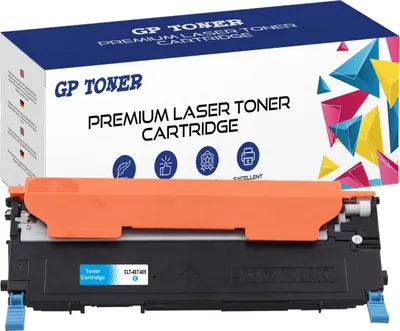 A toner cartridge and its packaging are shown.