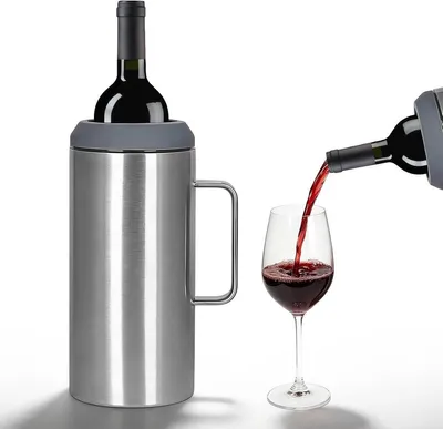 Zilver - 1200 ml - Doppeltwandiger RVS Flaschenkühler - Für Wein und Champagner