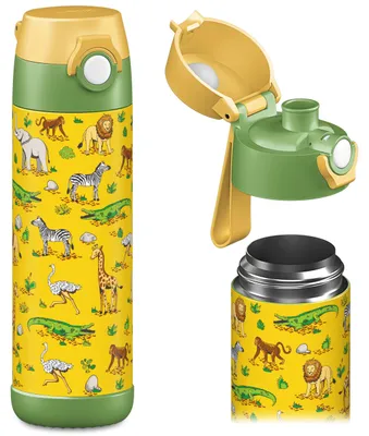 Zdjęcie produktu dla Butelka do piccia dla dzieci 500 ml, stal nierdzewna, wielokolorowa, do szkoły