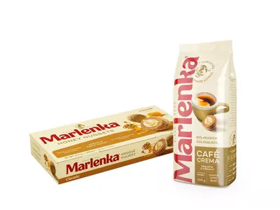 Image de MARLENKA® Duopack - Boules au miel aux noix (1 x 235 g) + Café Crema (1 x 500 g) - Grains de café
