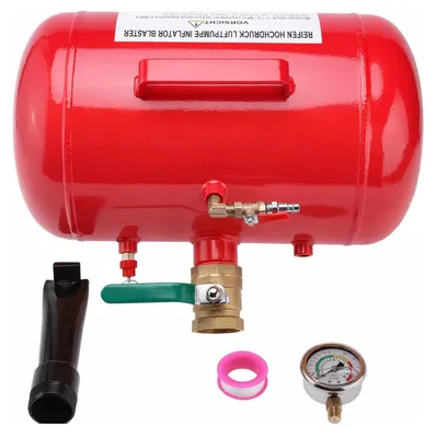 Imagen del producto de Bomba para neumáticos / Inflador de neumáticos - 20 litros - Máximo 8 bares - Acero