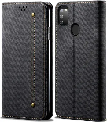 Image de Galaxy M30S Case, étui portefeuille en cuir avec fermeture magnétique et fonction stand pour Samsung Galaxy M30S noir
