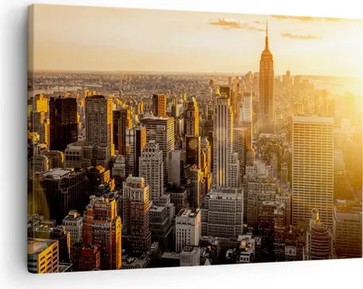 Produktbild von Bild auf Leinwand - Leinwandbild - New York Wolkenkratzer Manhattan - 70x50cm - Wand Bild - Wanddeko - Leinwanddruck - Bilder - Kunstdruck - Wanddekoration - Leinwand bilder - Wandkunst - AA70x50-2672