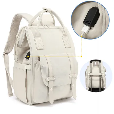 Produktbild von OKWISH Wickeltasche Rucksack - Wickelrucksack -Babytaschen und mobiler Wickelauflage - Schnullerhalter und Kinderwagengurte Weiß