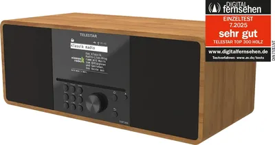 Produktbild von TELESTAR TOP 300 DAB+ Internetradio mit CD-Player Streaming Bluetooth USB Holz, Farbe:Schwarz