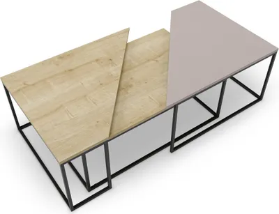 Produktbild von CALICOSY -  Set 3 Couchtische mit Metallfüßen - TITAN