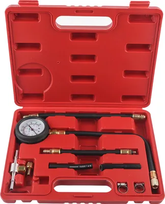 Image de Kit de test de la pression d'injection de carburant, stockage facile inoxydable 0-100psi 0-7BAR outil de diagnostic de la pompe à essence pour les voitures