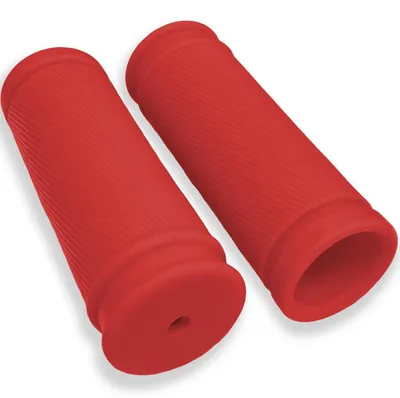 Immagine prodotto di Manopole in gomma, antiurto e antiscivolo, 1 paio, 85 mm, rosse, per biciclette da corsa, mountain bike ed e-bike