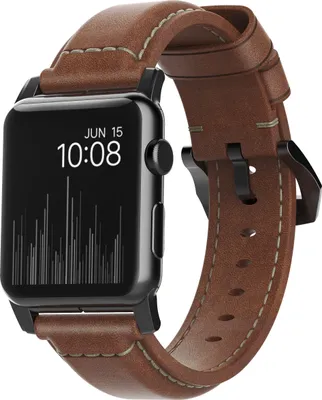 Productafbeelding van Nomad Traditional Band van leder voor de Apple Watch | 44/45/46/49 mm - Brown / Black