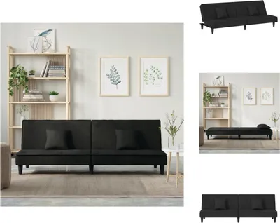 Produktbild von vidaXL Schlafsofa Schwarz Samt -  Sofas