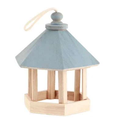 Produktbild von Outdoor Holz Vogelhaus geformt Feeder Lebensmittelbehälter mit Hängeseil für Garten Park