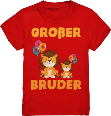 Produktbild von Löwe Großer Bruder T-Shirt – Red / 134/146 (9-11)