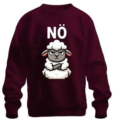 Produktbild von NÖ Schaf mürrisch sarkastisch grimmig Cartoon Bauernhof Sweatshirt Pullover, Burgundy, XXL