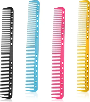 Image de set de 4 peignes de coupe en carbone pour les coiffeurs Antistatique et résistant à la chaleur