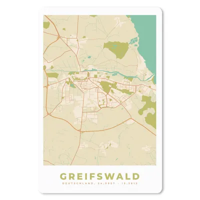 Obrázek produktu pro Podložka pod myš - Greifswald - Vintage - Mapa - Mapa města - Mapa Greifswaldu - 18x27cm - Podložka pod myš