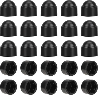 Produktbild von M10-Mutternabdeckung für 17-Tasten, schwarz, 50 Stück, für einfache Installation.