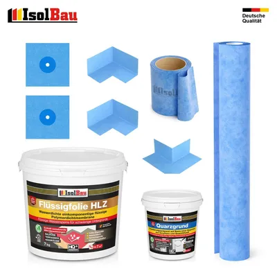 Dichtset Flüssigfolie HLZ 7 kg Quarzgrund Dichtbahn Dichtband Dusche Balkon Bad