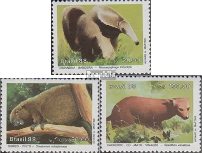 Produktbild von Briefmarken Brasilien 1988 Mi 2259-2261 (kompl.Ausg.) postfrisch Geschützte Tiere
