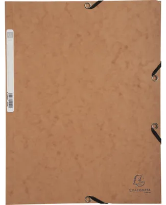 Produktbild von Exacompta 25x Sammelmappe + Gummizug 3 Klappen Karton 400g/m2 A4 Tabak 55524E