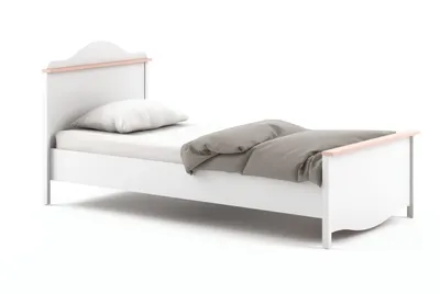 Produktbild von Furniture24 Bett Mia Mi08 Mit Federkernmatratze 90X200 Weiß / Rosa Mädchenzimmer Kinderzimmer
