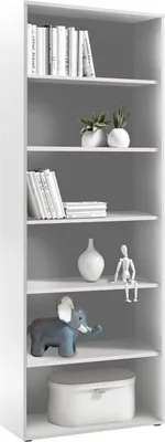 Produktbild von Bücherregal - Lichtgrau Nachbildung - 80 x 216 cm - mit 6 Fächern
