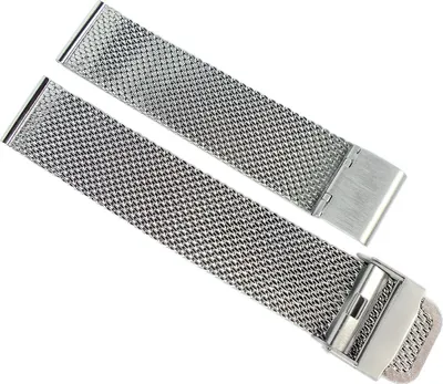 Produktbild von Minott Uhrenarmband Milanaise Edelstahl silberfarben Edelstahlband , Stegbreite:20mm