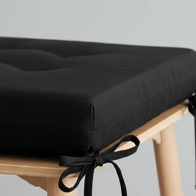Produktbild von Relaxdays Stuhlkissen 4er Set, 40x40 cm, Sitzkissen mit Bändern, indoor, outdoor, Polyesterbezug, Schaumstoff, anthrazit