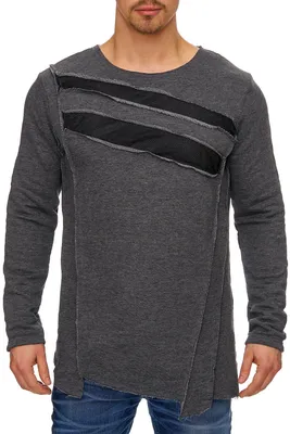 Produktbild von Herren Oversize Sweatshirt Pullover Hoodie TAZZIO 1233-1 Anthrazit S
