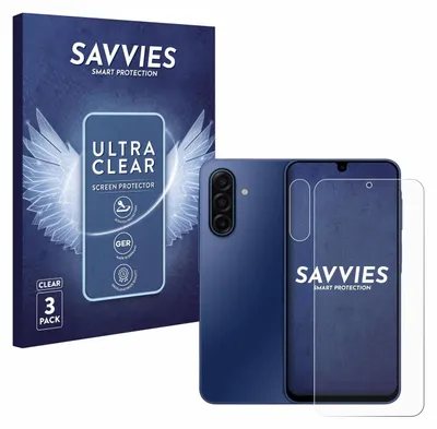 A product packaging box and a smartphone with a screen protector.