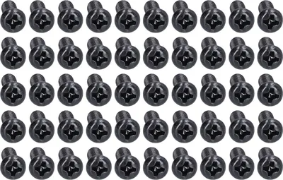 Image de 50pcs DIN 7985 Steel Pan Head Machine Screw Fully Threaded Black Zinc Plated Bolts FastenerM4x10