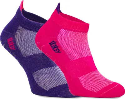 Produktbild von 2 Paar Kurze Socken für Herren 41-46 Rutschfeste Socken, bunte Socken- Violett und Rosa