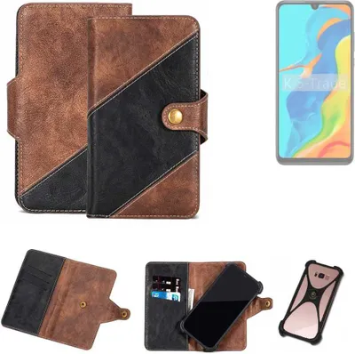 Produktbild von K-S-Trade Handyhülle Schutzhülle Bookstyle Case kompatibel mit Huawei P30 lite New Edition Klapphülle Cover Hülle Schutztasche 1x