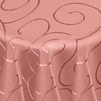 Produktbild von DecoHomeTextil Kringel Circle Tafeldecke Ornamente Damast Tischdecke Altrosa Rund 160 cm