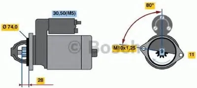 Produktbild von BOSCH 0 986 021 550 Starter Anlasser 1,1kW für TOYOTA AYGO (WNB1, KGB1) 12V