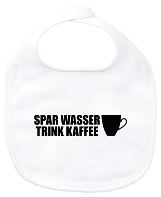 Produktbild von Huuraa Baby Lätzchen Spar Wasser Trink Kaffee Kaffeetasse White Klettverschluss  Baumwolle Latz Geschenkidee