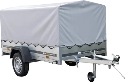 Obrázek produktu pro Jednoosový přívěs na pružinách 230x125 UNITRAILER GARDEN 230/R KIPP s rámem H-800 a šedou plachtou