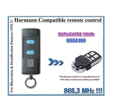Produktbild von Hormann HSE 868 kompatibel Clone Fernbedienung Transmitter, 868,3 MHz fixed code clone. (nicht kompatibel mit BS BiSecur Fernbedienungen)