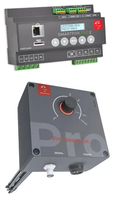 Produktbild von SMARTFOX PV-Warmwasser-Set, Pro 2 Energiemanager, 80A-Stromwandler, 4,5kW-Heizstab, 1 Stk.