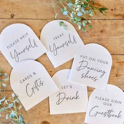 Produktbild von 6 Tischkarten-Wegweiser Rustic Romance