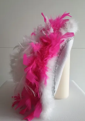 Produktbild von N7-57-58 weiß mit Silberborte und pink-weißer Boa Kinder-Damen-Herren Funkenhut Gr.57-58