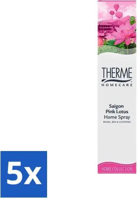 Produktbild von Therme - Raumspray - Saigon Pink Lotus - Orientalische Romantik im Zuhause - 60 ml - Vorteilspack - 5 Stücke
