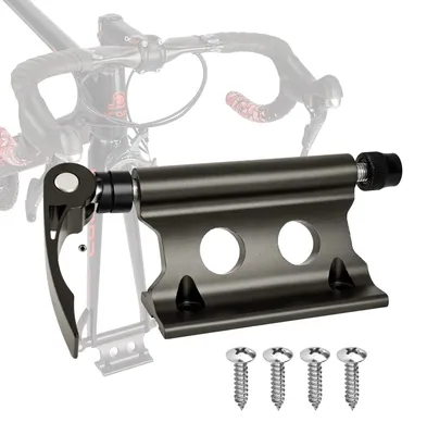 Produktbild von Fahrradgabelhalterung mit Schnellspanner, Aluminiumlegierung, Transporthalterung für die Fahrrad-Vorderradgabel, geeignet für den Einsatz auf LKWs und Anhängern.