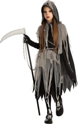 Zdjęcie produktu dla Spooktacular Creations Sensenmann Halloween Kostüm Mädchen Gruseliges Reaper Cosplay Outfit Halloween Party