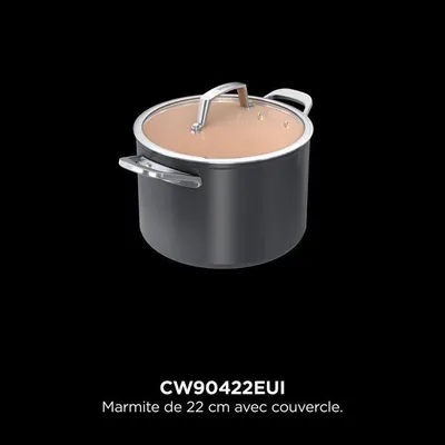 Productafbeelding van Ninja ExtendedLife CW90422EUI, braadpan van 22 cm met deksel, met antiaanbaklaag CeramicLock, vrij van  en