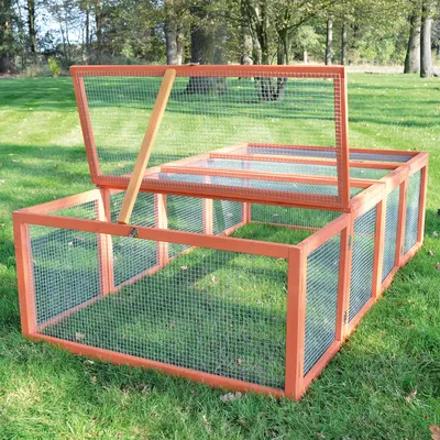 Produktbild von zooprinz Auslaufgehege Rabbit Run | Braun | 100x48x181cm (BxHxT) | Wetterfest | Auslauf Gehege | Kaninchen Hasen Stall