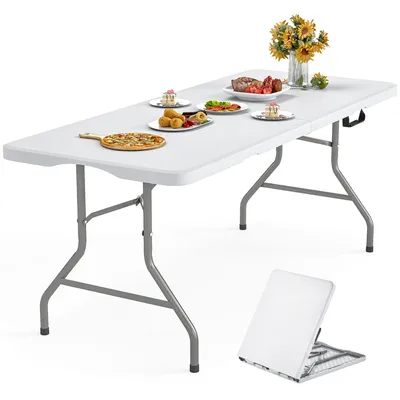 Produktbild von Klapptisch 180x74cm mit Tragegriff Campingtisch Gartentisch Partytisch für Garten, Camping, 6 Personen
