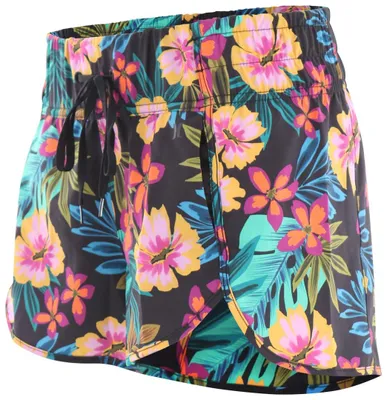 Imagen del producto de Pantalones cortos de surf Hurley para mujer, modelo Fiji Fantasy Aquas, 6,3 cm, estampado floral, talla S