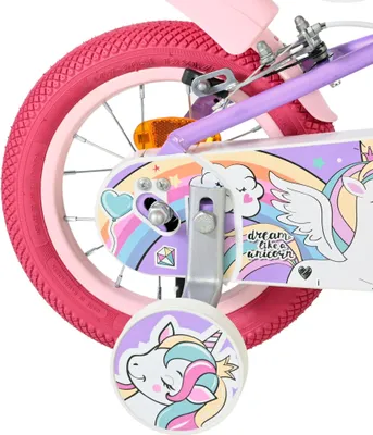 Immagine prodotto di Bicicletta per bambini Volare Unicorn - Modello per bambine - Ruote da 12 pollici - Viola - Con due freni a mano