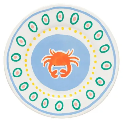 Produktbild von Teller für Frühstück, Salat oder Dessert, Mittel, Summer Bliss Crab White, 22 cm, Costa Nova